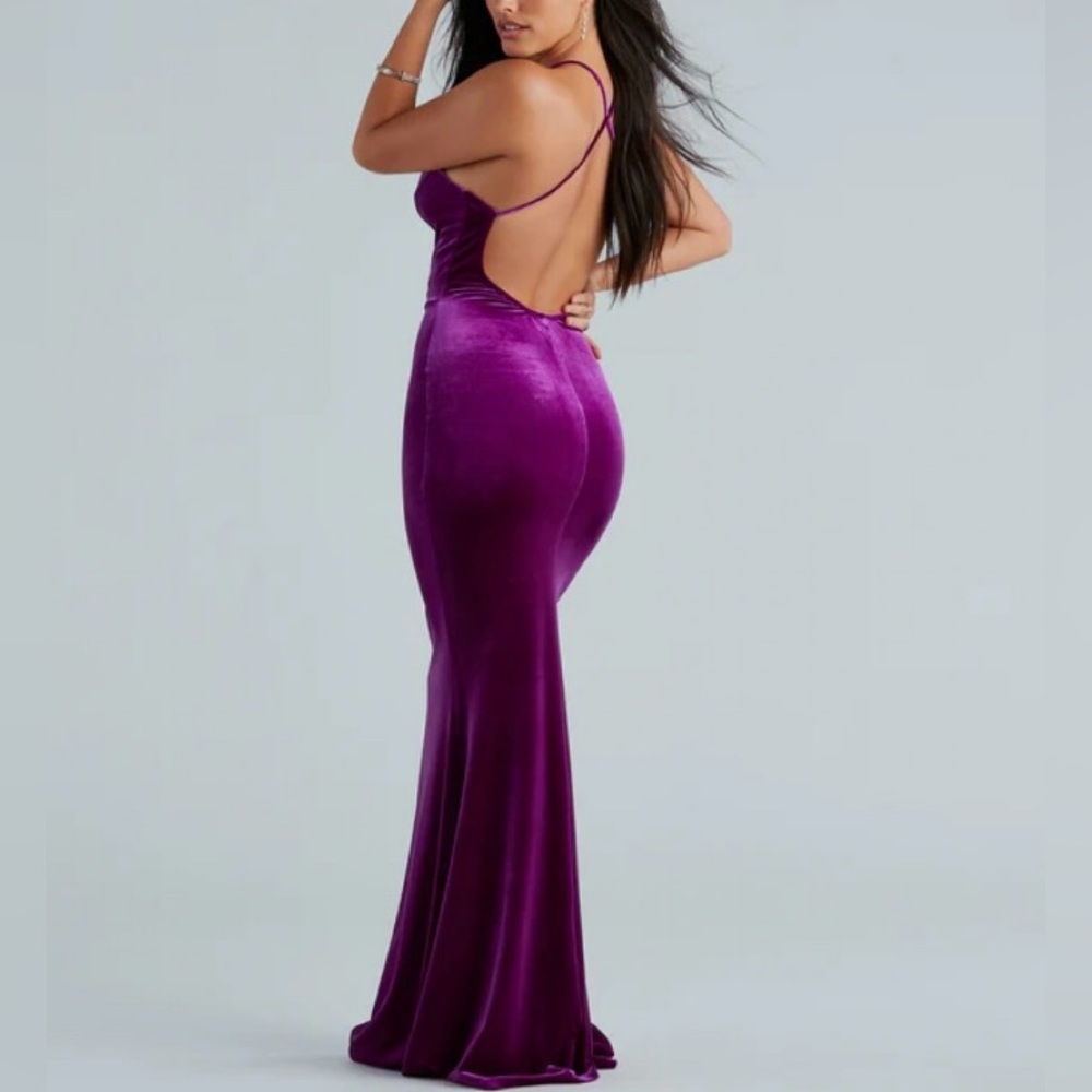 Windsor Deep Purple Backless Dress